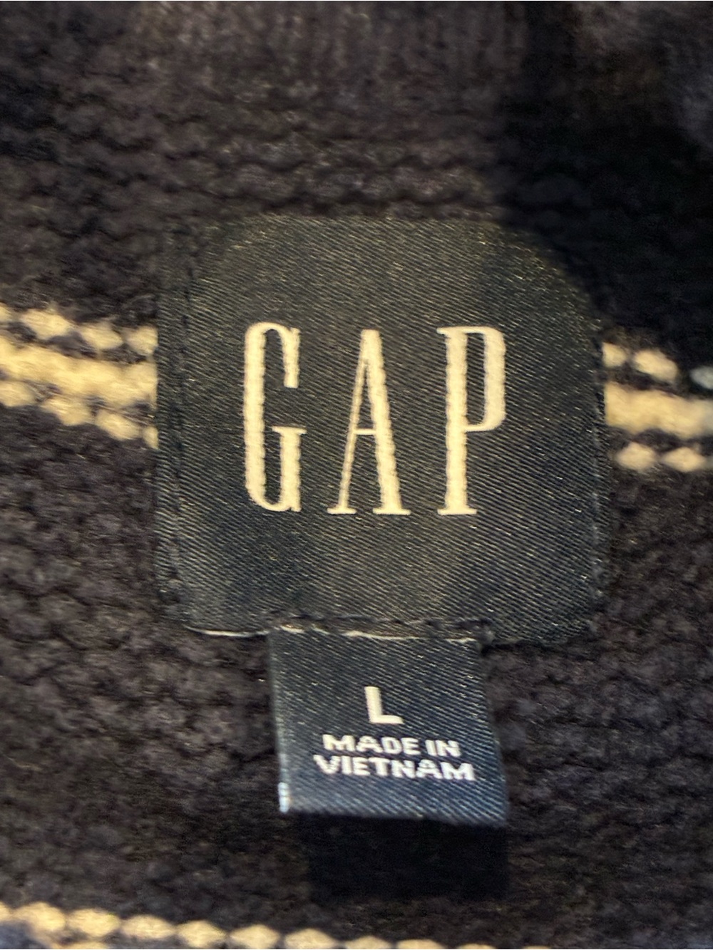 GAP Navy and White Striped Turtleneck Sweater - Picture 3 of 6